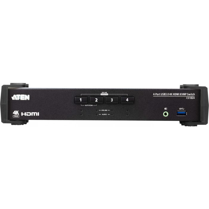 ATEN CS1824 Switch KVMP HDMI USB 3.0 de 4 Puertos 4K con Conectividad Versátil para Computadoras y Periféricos 2