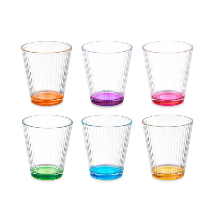 Vaso Vidrio Rayas Transparente Color 375 Ml Vivalto 9X10CM (24 Unidades) 1 Vaso Vidrio Rayas Transparente Color 375 Ml Vivalto 9X10CM (24 Unidades) 1