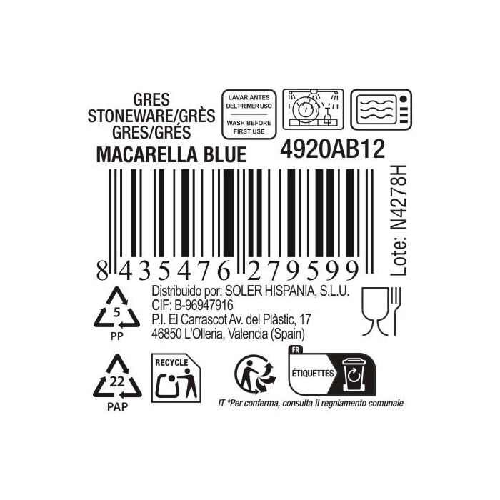 Bol Macarella Blue 650 ml - Inde (24 Unidades) 3 Bol Macarella Blue 650 ml - Inde (24 Unidades) 3