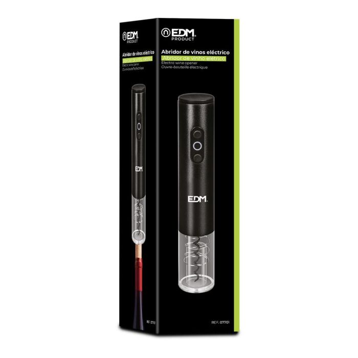 Sacacorchos eléctrico para botellas de vino 4xaa (no incluidas) edm 1 Sacacorchos eléctrico para botellas de vino 4xaa (no incluidas) edm 1