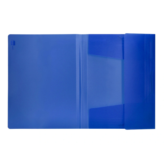 Liderpapel Carpeta Gomas Tres Solapas Polipropileno DIN A4 Color Azul Translucido 4