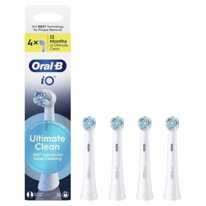 Oral-B ORA8700216195829 Recambios de Cabezales para Cepillo Dental iO Ultimate Clean - Pack de 4 Unidades en Color Blanco