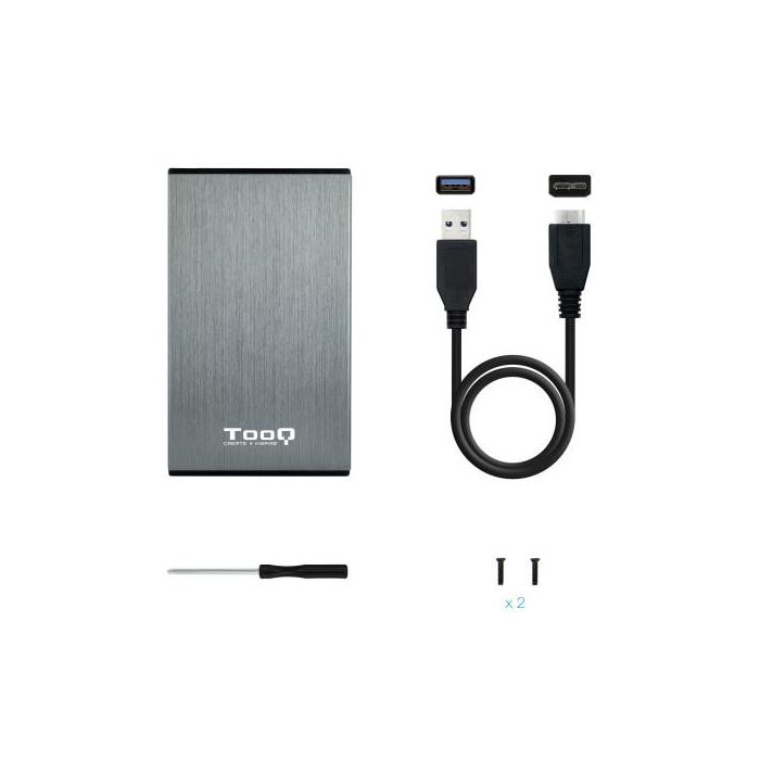 TOOQ TQE-2527G Caja Externa Aluminio 2.5'' SATA USB 3.0/3.1 9.5mm Gris