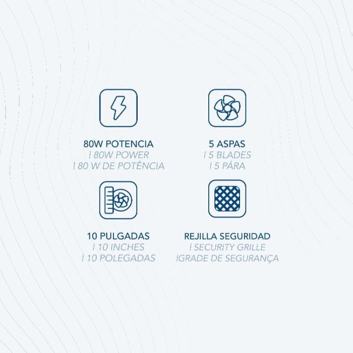 Daewoo Ventilador de Pared 10 Pulgadas 25 cm, 80W Alta Velocidad con Mando a Distancia