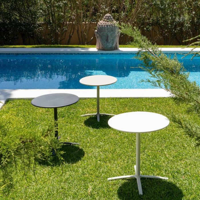 Mesa Auxiliar Plegable Blanco Acero 70 X 70 X 72 cm