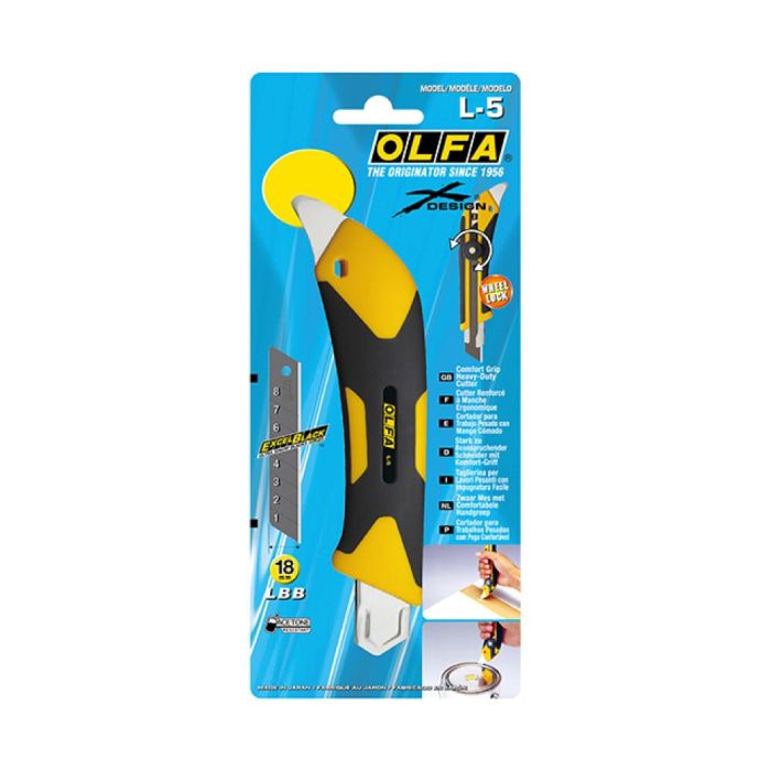 Cúter l-5 con bloqueo manual, mango antideslizante, púa de metal duro y cuchilla de 18 mm 3 Cúter l-5 con bloqueo manual, mango antideslizante, púa de metal duro y cuchilla de 18 mm 3