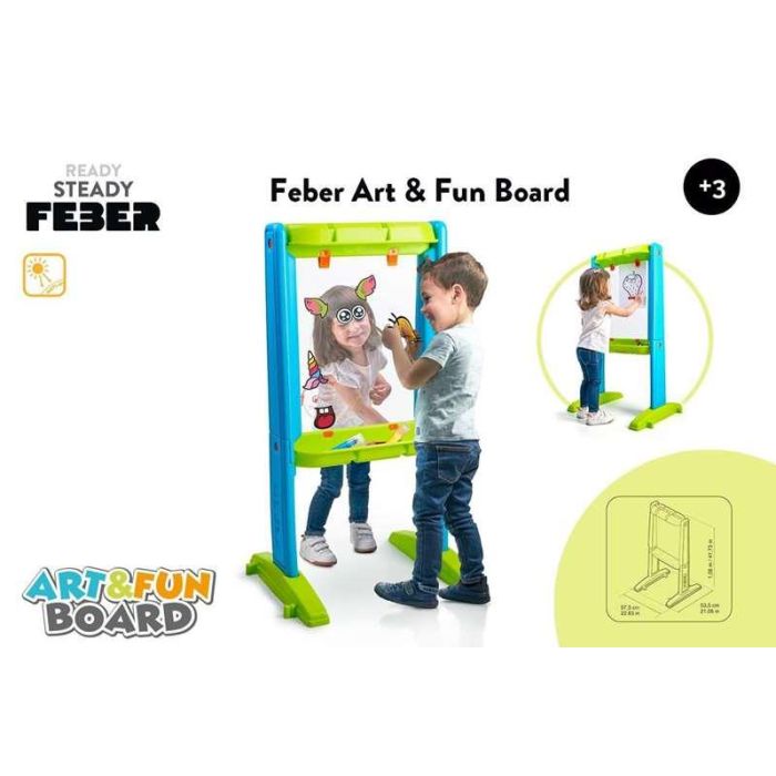 Feber Pizarra Art Tablero Divertido Doble Cara Incluye 4 Rotuladores 53,5x57,5x106 cm 2