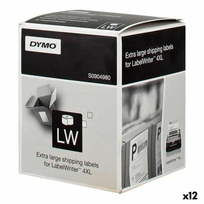 Etiquetas para Impresora Dymo LW 4XL Negro/Blanco 104 x 159 mm (12 Unidades) Etiquetas para Impresora Dymo LW 4XL Negro/Blanco 104 x 159 mm (12 Unidades)