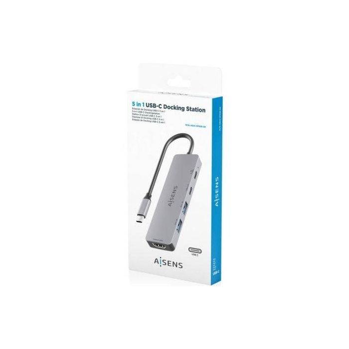 Docking USB Tipo-C Aisens ASUC-5P028-GR/ 1xHDMI/ 2xUSB/ 2xUSB Tipo-C/ 1xUSB Tipo-C PD/ Gris 3