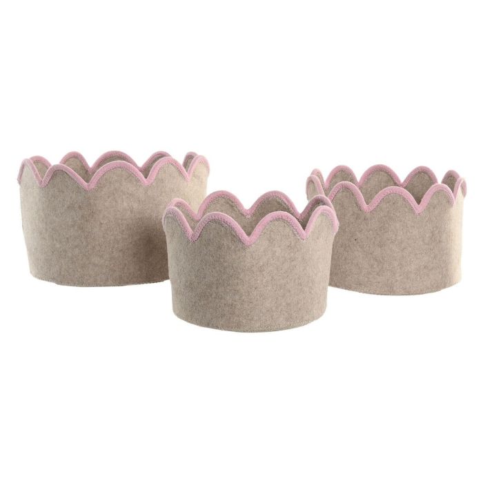 DKD Home Decor Cesta Kids, Set de 3 Unidades, Rosa y Verde, 30 x 20 x 30 cm 1 DKD Home Decor Cesta Kids, Set de 3 Unidades, Rosa y Verde, 30 x 20 x 30 cm 1