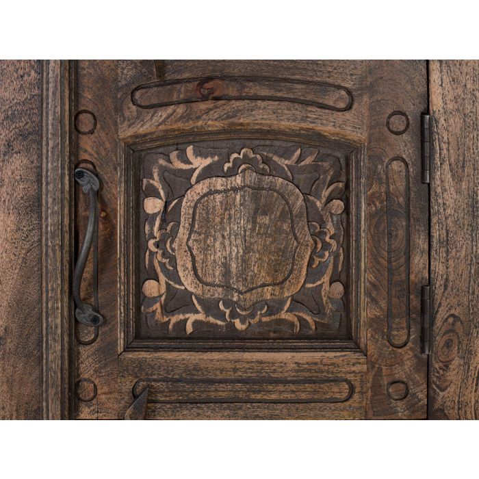 Giner y Colomer Mesita de Noche Madera de Mango Maciza Acabado Rústico 4