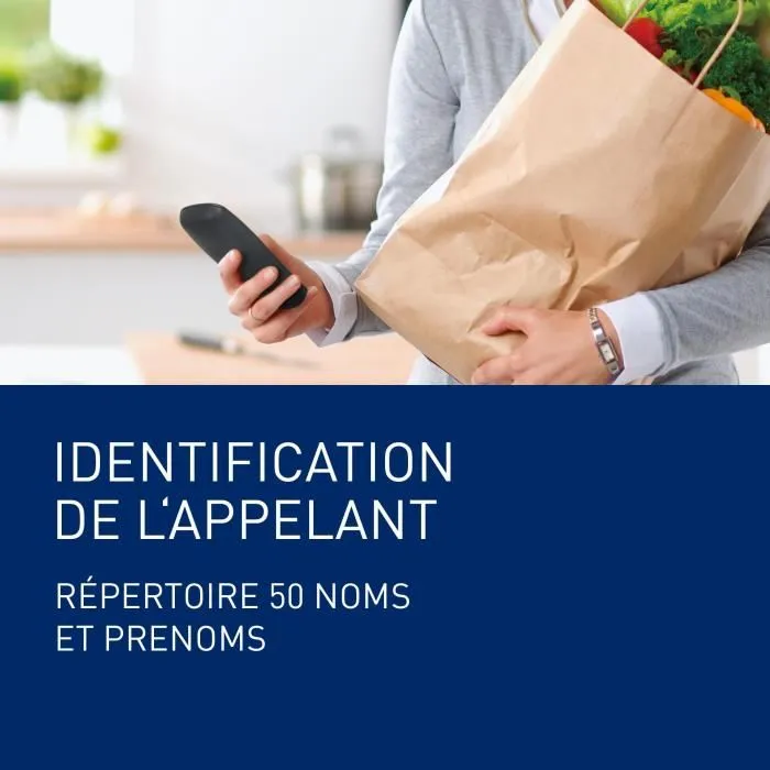 Panasonic KX-TG1611FRH Teléfono Inalámbrico Residencial Digital Negro, Sin Contestador Automático, Pantalla Retroiluminada, Directorio 50 Nombres, 15h Conversación 3