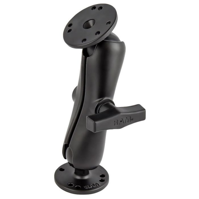 RAM Mounts RAM-101U Double Ball Mount con Dos Placas Redondas, Bola de 1.5" (C Size), Patrón AMPS para iPad