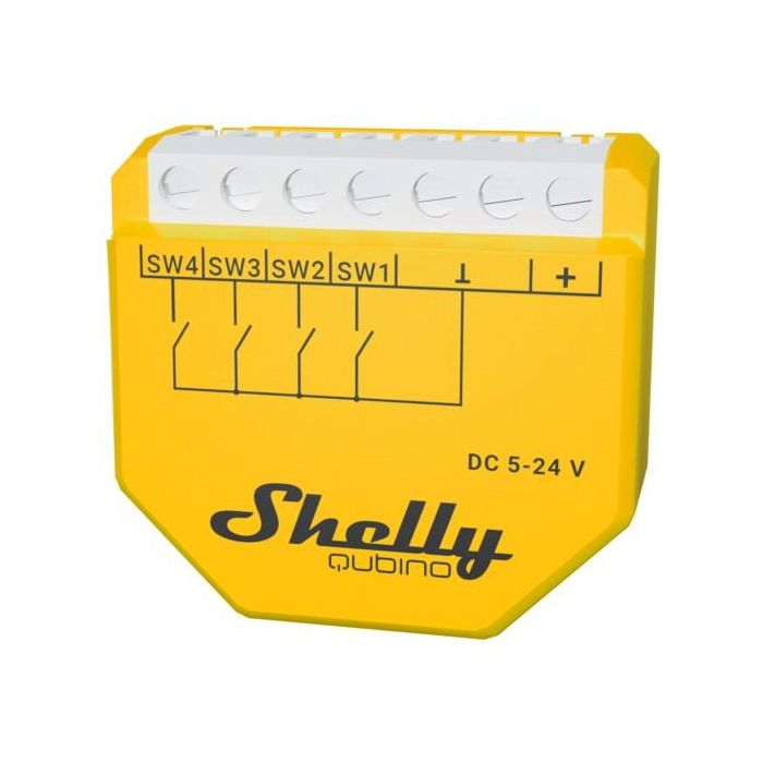 Shelly Wave i4 DC Interruptor Inteligente Z-Wave Inalambrico Amarillo 5-24V DC 40m Interior 3