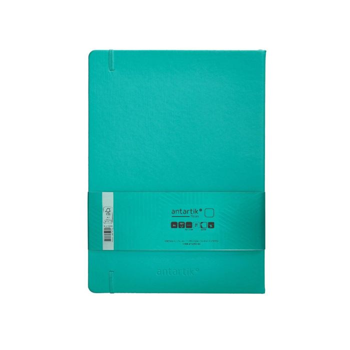 Cuaderno Con Gomilla Antartik Notes Tapa Dura A4 Hojas Lisas Turquesa 100 Hojas 80 gr Fsc 2