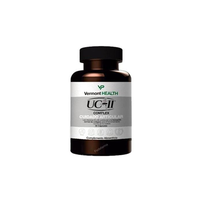 Vermont Health UC-II Complex Colágeno Tipo II no Desnaturalizado 30 Cápsulas con Glucosamina, Condroitina y Magnesio para Articulaciones y Huesos