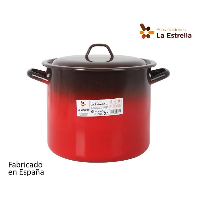 La Estrella Olla Alta con Tapa 24 cm 6L - Colección Fuego (2 Unidades)