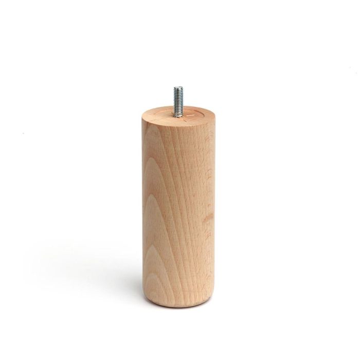 Rei Pata de madera cilíndrica para sofás y muebles bajos modelo 447, haya acabado crudo Ø5,6x15cm Rei Pata de madera cilíndrica para sofás y muebles bajos modelo 447, haya acabado crudo Ø5,6x15cm