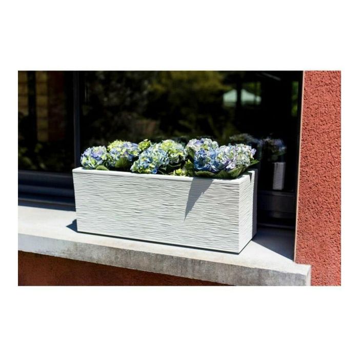 EDA PLASTIQUE Balconniere Graphit Up 25 L Blanco encalado 59x19.5x22.8 cm para Interior y Exterior Anti UV 3