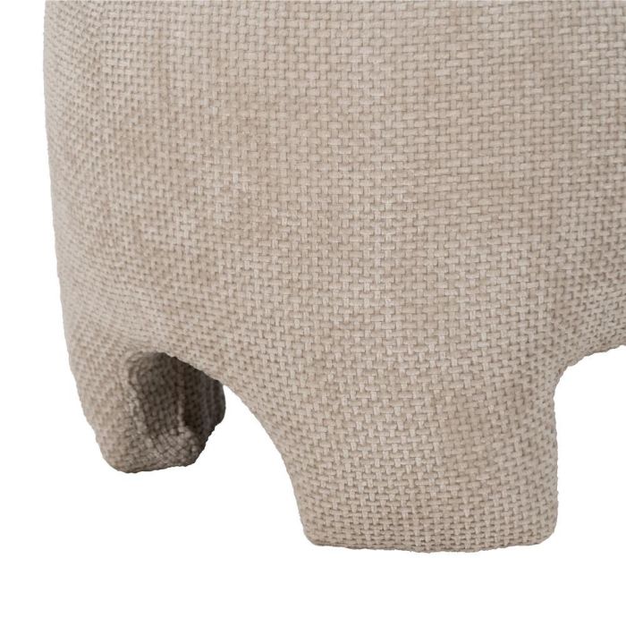 Puf Beige Tejido Salón 53 X 41 X 38 cm