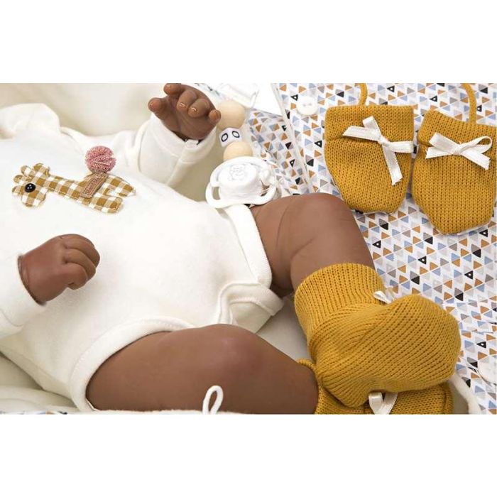 Muñeca reborn arias 45 cm rafael c/saco portabebe 20