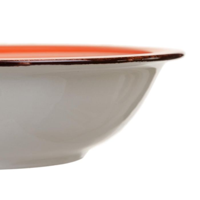 Plato Hondo Naranja Stoneware Cocina 21 X 21 cm