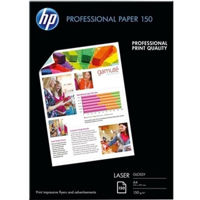 Papel fotográfico brillante HP Professional 150 GSM - 150 hojas - A4 - compatible con impresoras láser Papel fotográfico brillante HP Professional 150 GSM - 150 hojas - A4 - compatible con impresoras láser