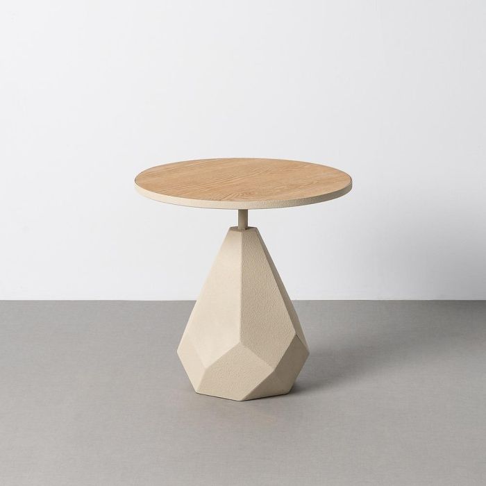 Mesita Crema Metal 50 X 50 X 50 cm