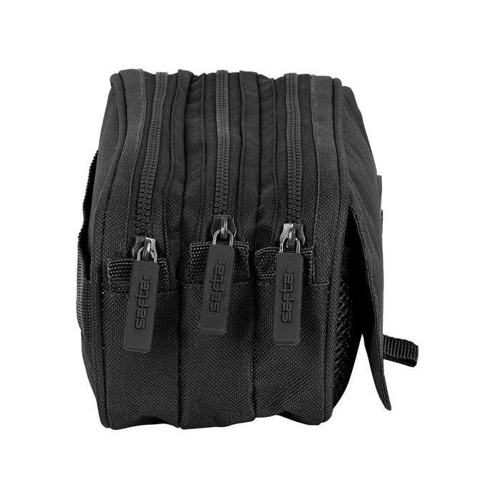 Safta Portatodo Triple Big Negro 21,5x10x8cm - Estuche Escolar con 3 Cremalleras 4