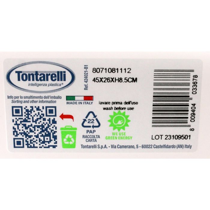 Tontarelli Escurreplatos con Bandeja Scola Blanco 45 cm x 26 cm (12 Unidades) 1