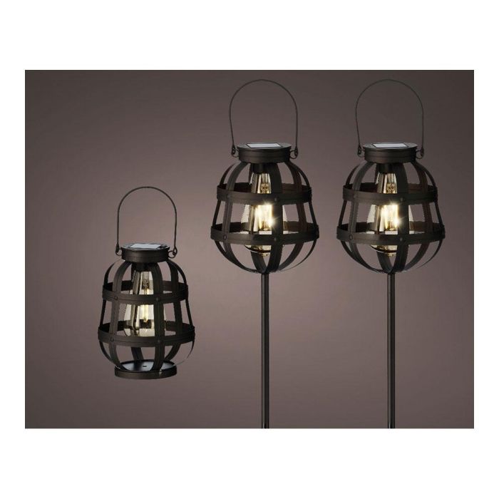 Lumineo Set 3 Luces Solares de Jardín Vintage ø14x80cm y ø14x18,5cm 3