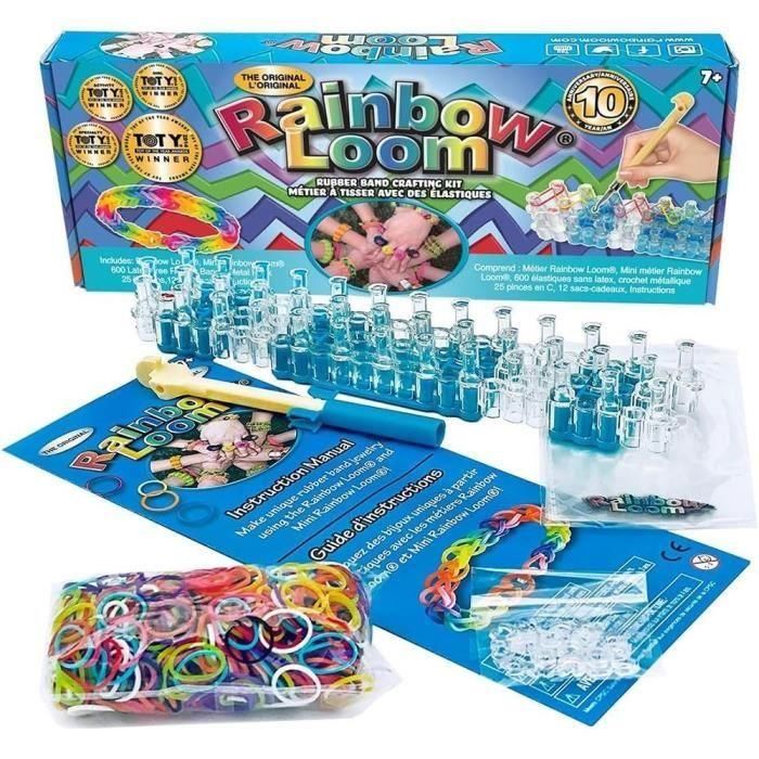 Bandai CD00001 Rainbow Loom Original Telar para Crear Pulseras con 600 Elásticos Bandai CD00001 Rainbow Loom Original Telar para Crear Pulseras con 600 Elásticos