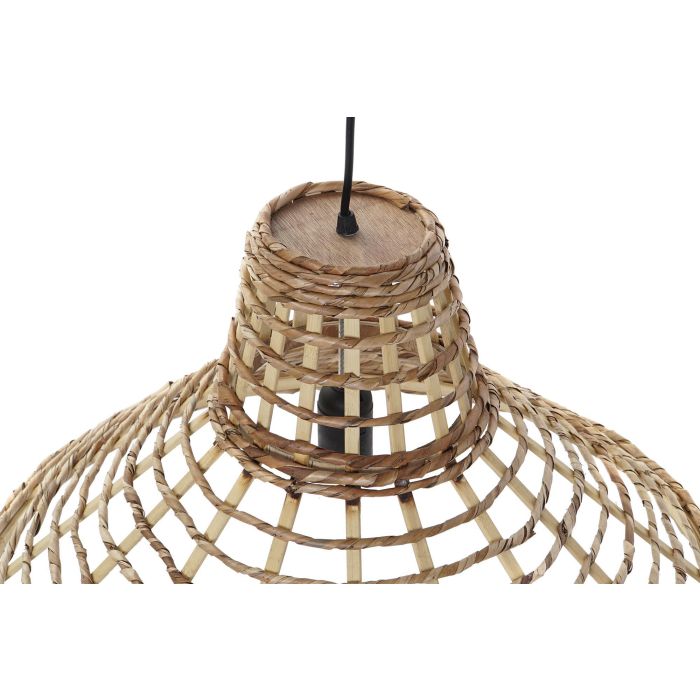 DKD Home Decor Lámpara de Techo Urban de Ratán Marrón 56x56x34 cm E27 50W 4