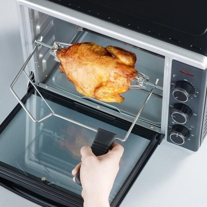 Severin TO2056 Mini Horno de Convección 30 L, 1600 W, Aire Caliente, Negro/Plata, Temp. 0-230°C, Calentadores Independientes 3