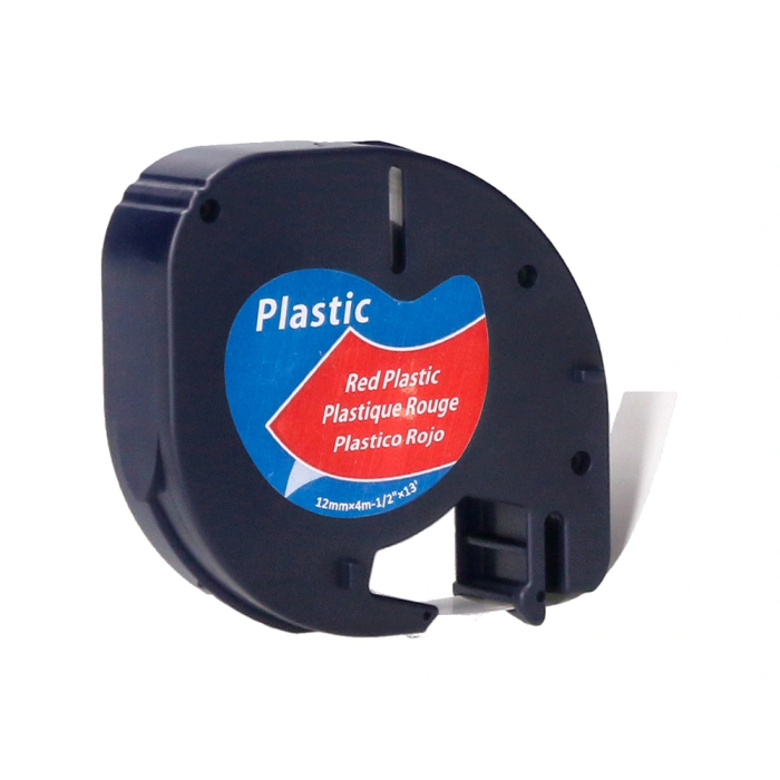 Q-connect Cinta Consumible Rotuladora 12mm x 4m Negro-Rojo Cosmico Compatible Dymo 3