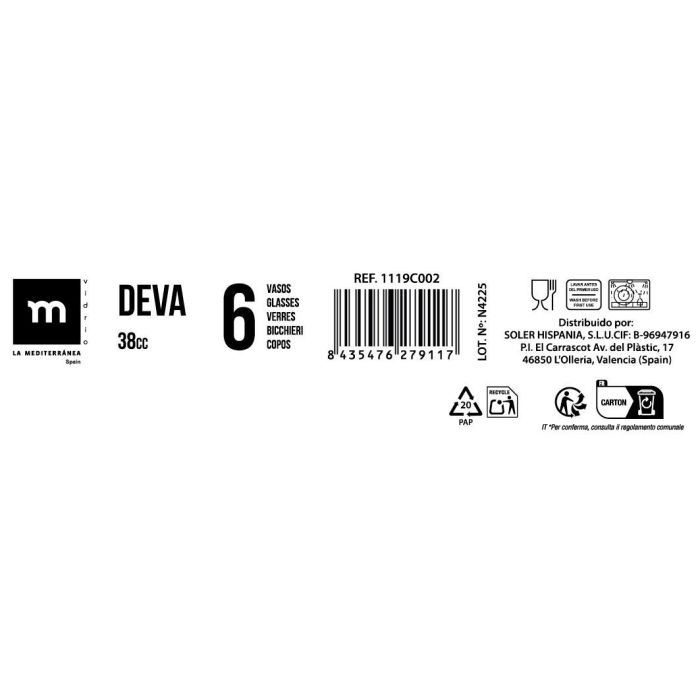 Set de 6 chupitos Deva 38 cc - Inde (12 Cajas) 7 Set de 6 chupitos Deva 38 cc - Inde (12 Cajas) 7