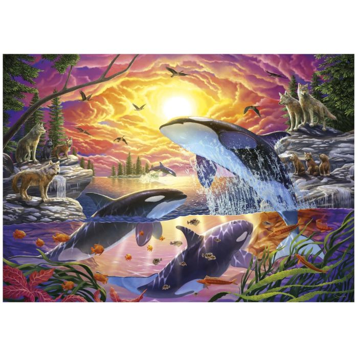 Educa 20259 Puzzle 4000 Piezas para Adultos: Diseño Orcas y Lobos, Gran Formato 136x96 cm, Edad Recomendada +14 Años 1