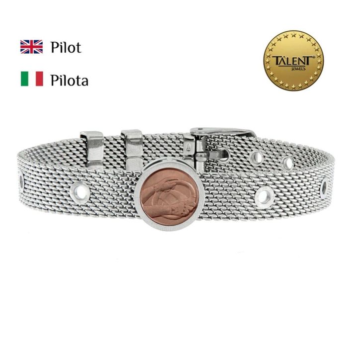 Pulsera Unisex Pilot Talent Jewels TJA-1-14-02-1-235 Plateado 1 Pulsera Unisex Pilot Talent Jewels TJA-1-14-02-1-235 Plateado 1