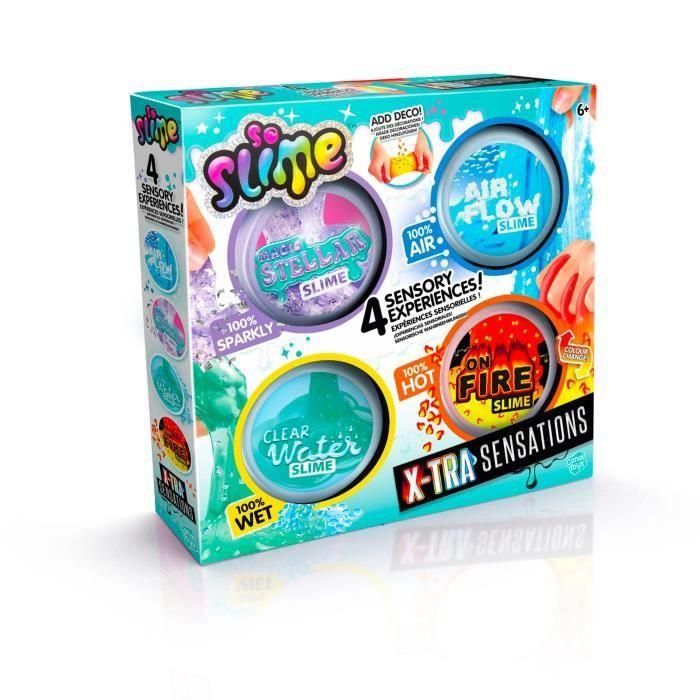 Canal Toys - SO SLIME DIY - Multipack Xtra Sensation - Con 4 slimes sensacionales y adornos - SSC 308 4 Canal Toys - SO SLIME DIY - Multipack Xtra Sensation - Con 4 slimes sensacionales y adornos - SSC 308 4