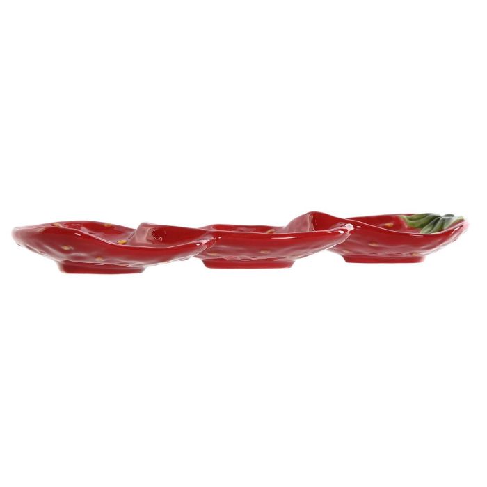 DKD Home Decor Bandeja Moderna de Gres Rojo con Diseño de Fresas 11.5 x 3.2 x 32 cm Apta para Microondas y Lavavajillas 1 DKD Home Decor Bandeja Moderna de Gres Rojo con Diseño de Fresas 11.5 x 3.2 x 32 cm Apta para Microondas y Lavavajillas 1