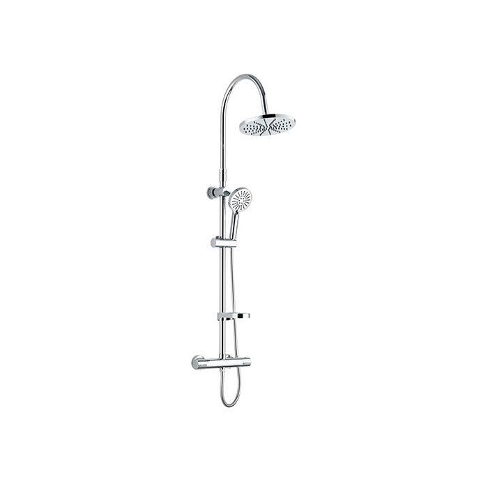 Edouard Rousseau Suhali 2 Columna de Ducha Termostática Cromada con Rociador Ø 240mm y Ducha Mano 5 Chorros Edouard Rousseau Suhali 2 Columna de Ducha Termostática Cromada con Rociador Ø 240mm y Ducha Mano 5 Chorros