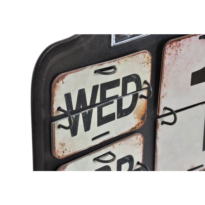 DKD Home Decor Calendario Vintage Negro Blanco Metal 42 x 27 x 3.5 cm 1