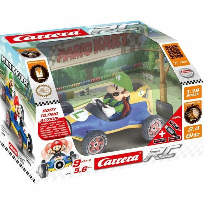 Carrera Coche Radiocontrol Mario Kart Mach 8 de Luigi, Vehículo Teledirigido para Niños y Niñas a partir de 6 años 1