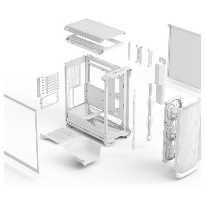 Fractal Design Meshify 3 White RGB TG Light Tint Caja de PC con Panel de Vidrio Templado e Iluminación RGB 5