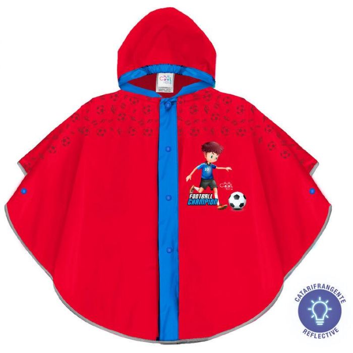 PERLETTI Chubasquero Impermeable de Fútbol para Niños 3-6 Años