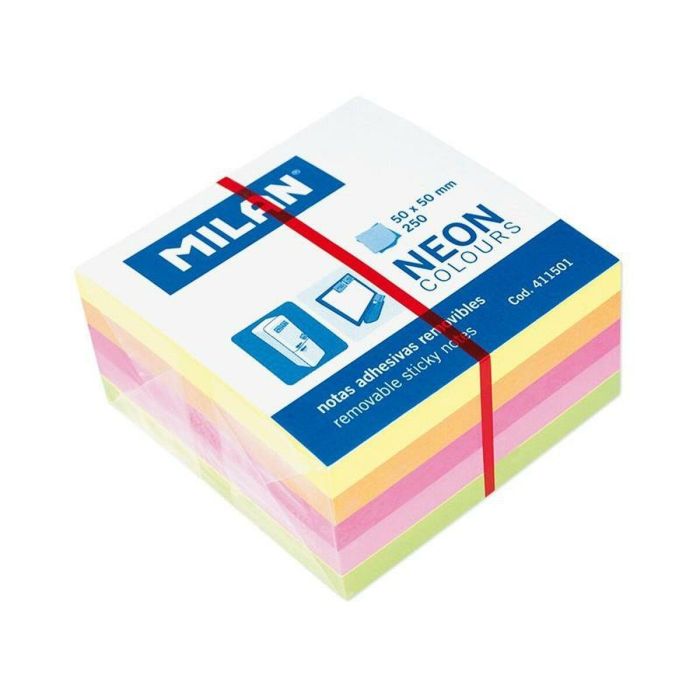 Notas Adhesivas Milan Neon colours Multicolor 50 x 50 mm (12 Unidades) 1 Notas Adhesivas Milan Neon colours Multicolor 50 x 50 mm (12 Unidades) 1