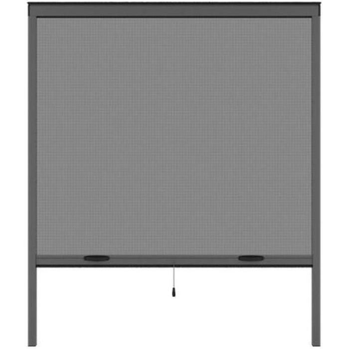 Mosquitera para ventana L125 x H145 cm en aluminio gris antracita - Cortable en ancho y alto