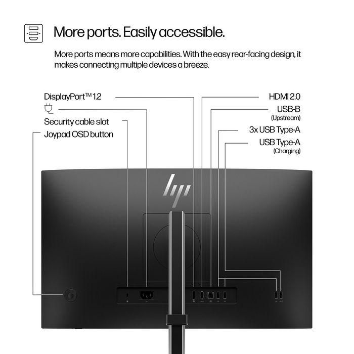 HP Monitor 524pf 23.8" 60.5cm FHD IPS 100Hz HDMI DisplayPort USB VESA Negro/Plata 7 HP Monitor 524pf 23.8" 60.5cm FHD IPS 100Hz HDMI DisplayPort USB VESA Negro/Plata 7