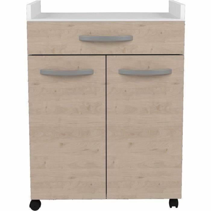 Carro OSLO 803347 60 cm con 1 cajón y 1 puerta - L 60 x P 44 x H 81 cm - Color roble 1
