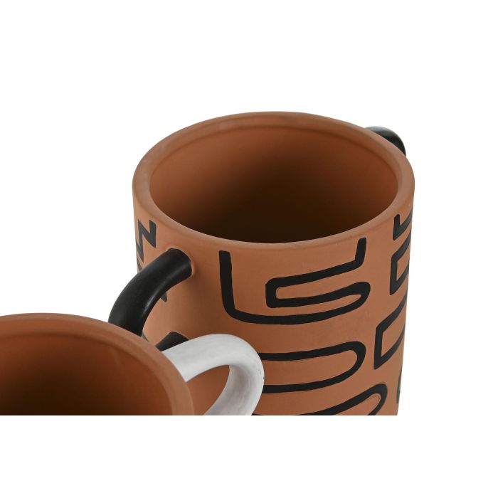 DKD Home Decor Jarrón Terracota Negro 20.3 x 21.5 x 11.5 cm (6 Unidades) 2